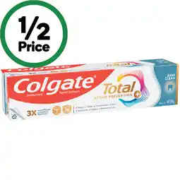 Woolworths Colgate Total Active Prevention Toothpaste offer