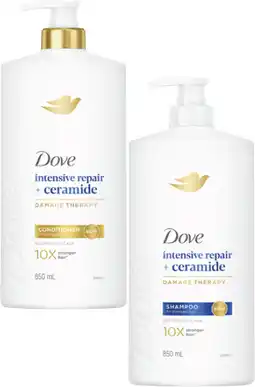 Coles Dove Shampoo or Conditioner 850mL offer