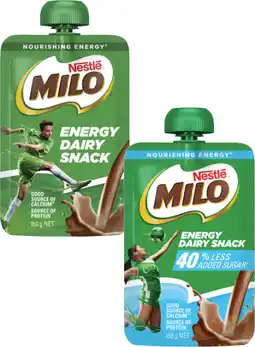 Coles Nestlé Milo Energy Dairy Snack Pouch offer