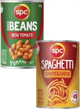 Coles SPC Baked Beans or Spaghetti 420g-425g offer