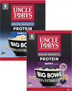 Coles Uncle Tobys Oats Big Bowl Sachets offer
