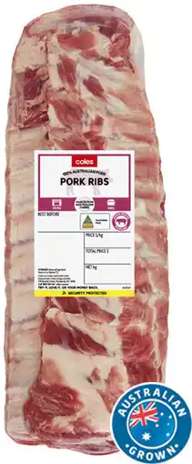 Coles Coles Australian Pork Ribs BBQ offer