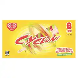 Woolworths Streets Cyclone or Calippo 525-680ml Pk 5-10 offer