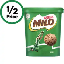 Woolworths Milo or Oreo Ice Cream Tub 1.2 Litre offer