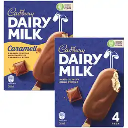 Woolworths Cadbury Ice Cream Sticks offer