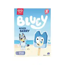 Woolworths NEW Streets Bluey Mixed Berry Frozen Dessert Sticks offer