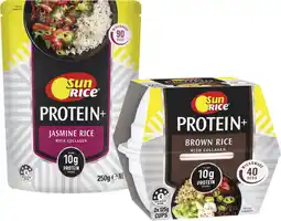 Coles Sunrice Protein+ Rice Cups or Pouch 250g offer