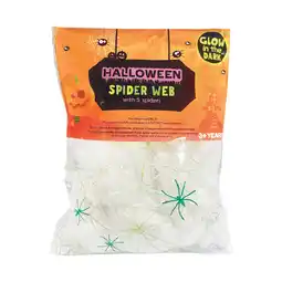Woolworths Halloween Glow in the Dark Spider Webs offer