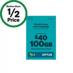 Woolworths Optus $40 SIM Starter Kit† offer