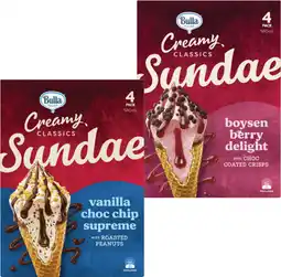 Coles Bulla Creamy Classics Ice Cream Sundae Cones 580mL offer