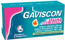 Coles Gaviscon Dual Action Chewable Tablets offer