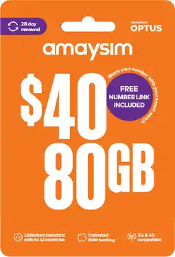 Coles amaysim $40 Starter Pack offer