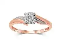 Bevilles Jewellery Brilliant Illusion Diamond Set Ring in 9ct Rose Gold offer