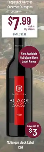 Chambers Cellars McGuigan Black Label Red offer