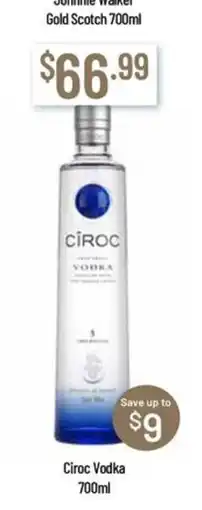 Chambers Cellars Ciroc Vodka offer