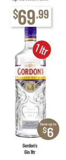 Chambers Cellars Gordon's Gin 1ltr offer