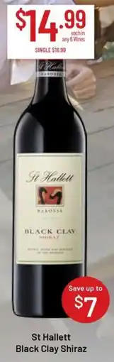 Chambers Cellars St Hallett Black Clay Shiraz offer
