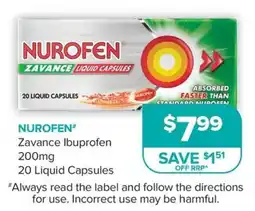 Ramsay Pharmacy Nurofen Zavance Ibuprofen offer