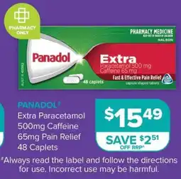 Ramsay Pharmacy Panadol Extra Paracetamol Caffeine Pain Relief offer