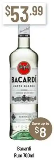 Chambers Cellars Bacardi Rum offer