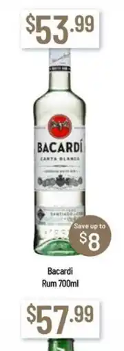 Chambers Cellars Bacardi Rum offer