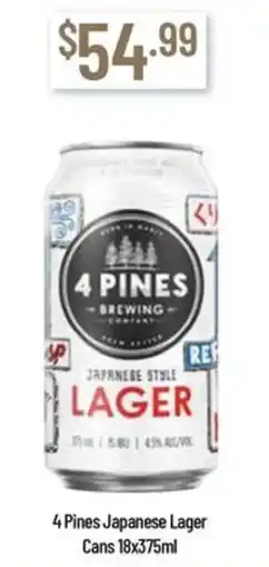 Chambers Cellars 4 Pines Japanese Lager offer