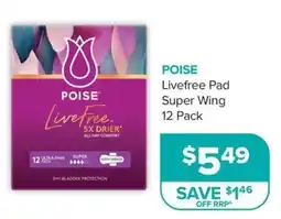 Ramsay Pharmacy Poise Livefree Pad Super Wing offer
