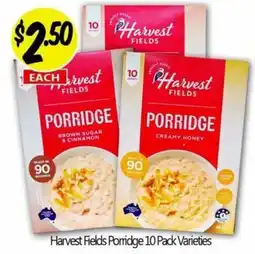 NQR Harvest Fields Porridge 10 Pack Varieties offer