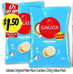 NQR Sakata Original Plain Rice Crackers offer