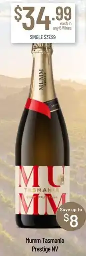 Chambers Cellars Mumm Tasmania Prestige NV offer
