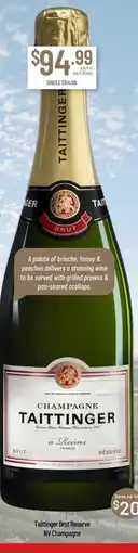 Chambers Cellars Taittinger Brut Reserve NV Champagne offer