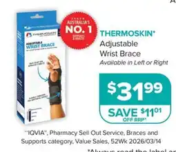 Ramsay Pharmacy Thermoskin Adjustable Wrist Brace offer