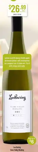 Chambers Cellars Leo Buring Clare Valley Riesling offer