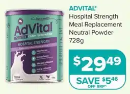 Ramsay Pharmacy AdVital Hospital Strength Meal Replacement Neutral Powder offer