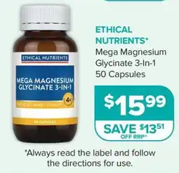 Ramsay Pharmacy Ethical Nutrients Mega Magnesium Glycinate 3-In-1 offer
