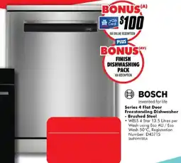 The Good Guys Bosch Series 4 Flat Door Freestanding Dishwasher offer