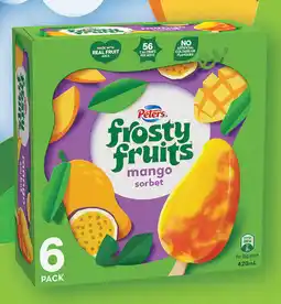 IGA NEW Peters Frosty Fruits Mango Sorbet offer