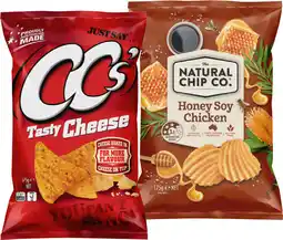 IGA CC’s Corn Chips or The Natural Chip Co. 175g Selected Varieties offer