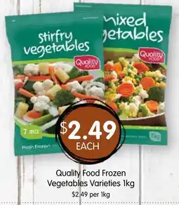 Spudshed Quality Food Frozen Vegetables Varieties offer