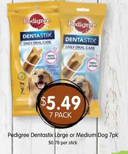 Spudshed Pedigree Dentastix Large or Medium Dog offer