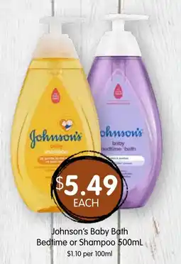 Spudshed Johnson's Baby Bath Bedtime or Shampoo offer