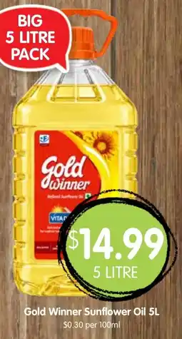 Spudshed Gold Winner Sunflower Oil offer