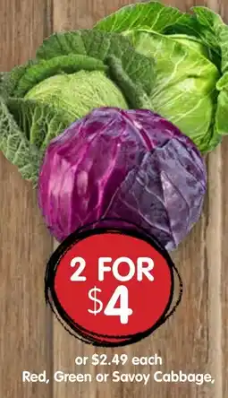 Spudshed Red, Green or Savoy Cabbage offer