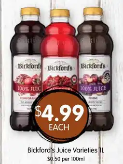 Spudshed Bickford's Juice Varieties offer