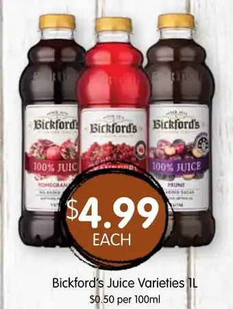 Bickford's Juice Varieties