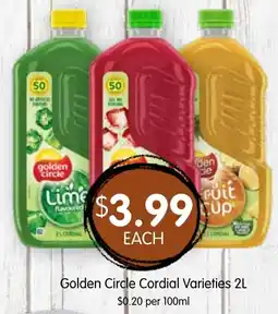 Spudshed Golden Circle Cordial Varieties offer
