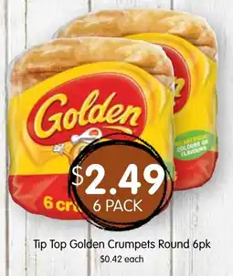 Spudshed Tip Top Golden Crumpets Round offer