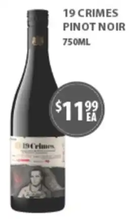 Star Liquor 19 Crimes Pinot Noir offer