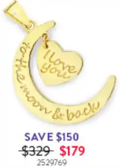 Goldmark I love you moon & back pendant offer