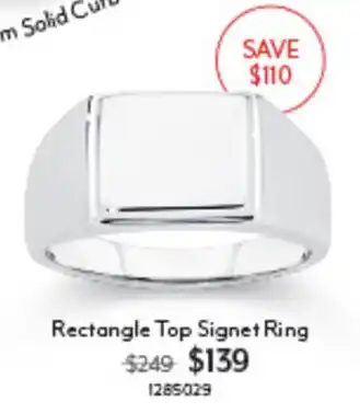 Rectangle Top Signet Ring